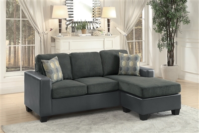 Slater Reversible Sofa Chaise in Gray by Home Elegance - HEL-8401GY-3SC