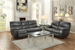 Pecos 2 Piece Double Reclining Sofa Set in Grey by Home Elegance - HEL-8480GRY