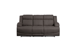 Camryn Double Reclining Sofa in Chocolate Fabric by Home Elegance - HEL-9207CHC-3