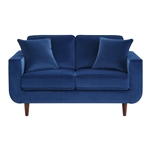 Rand Love Seat in Navy by Home Elegance - HEL-9329BU-2