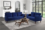 Tolley 2 Piece Sofa Set in Blue by Home Elegance - HEL-9338BU