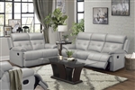 Lambent 2 Piece Double Reclining Sofa Set in Silver Gray by Home Elegance - HEL-9529SVE