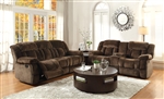 Laurelton 2 Piece Double Reclining Sofa Set in Chocolate by Home Elegance - HEL-9636