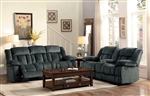 Laurelton 2 Piece Double Reclining Sofa Set in Charcoal by Home Elegance - HEL-9636CC
