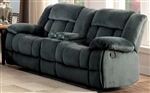 Laurelton Double Reclining Love Seat in Charcoal by Home Elegance - HEL-9636CC-2