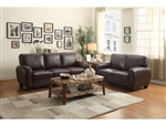 Rubin 2 Piece Sofa Set in Dark Brown by Home Elegance - HEL-9734DB