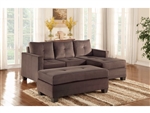 Phelps Reversible Sofa Chaise in Chocolate by Home Elegance - HEL-9789CF-3LC