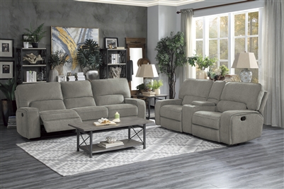 Borneo 2 Piece Double Reclining Sofa Set in Mocha by Home Elegance - HEL-9849MC