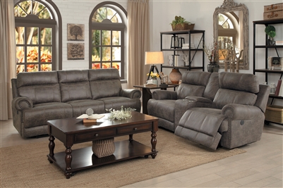 Aggiano 2 Piece Double Reclining Sofa Set in Dark Brown by Home Elegance - HEL-9911DBR