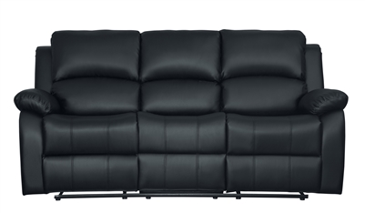 Clarkdale Double Reclining Sofa in Black by Home Elegance - HEL-9928BLK-3