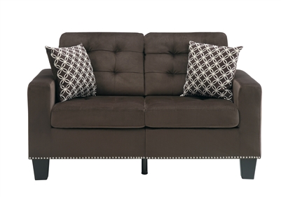 Lantana Love Seat in Chocolate by Home Elegance - HEL-9957CH-2