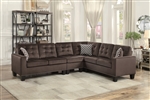 Lantana Sectional Sofa in Chocolate by Home Elegance - HEL-9957CH-SC