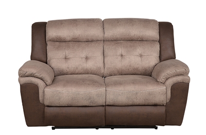 Chai Double Reclining Love Seat in Two-tone Brown by Home Elegance - HEL-9980-2