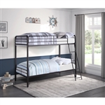 Lunar Twin/Twin Bunk Bed in Dark Bronze Finish by Home Elegance - HEL-B2009DZ-1