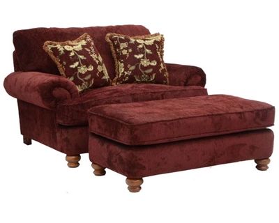 Belmont Oversized Chair in Claret Chenille by Jackson Furniture - 4347-01-C