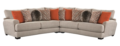 Ava 3 Piece Sectional in Cashew Fabric by Jackson Furniture - 4498-S-C