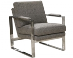 Meridian Burlap Fabric Chair in Chrome Finish by Jackson Furniture - 709-B