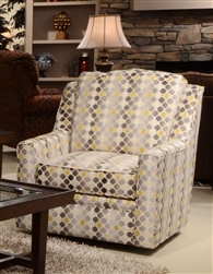 Sutton Accent Swivel Chair in "Cobblestone" Canary Geometric Pattern Fabric by Jackson - 722-21-C