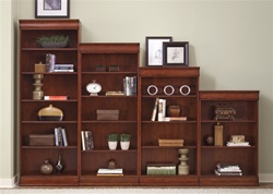 Louis Jr 4 Piece Executive Bookcase in Deep Cherry Finish by Liberty Furniture - 101-HOB