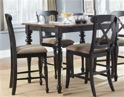 Abbey Court X Back Chairs 5 Piece Counter Height Gathering Table Set in Black and Cherry Finish by Liberty Furniture - LIB-111-B300124