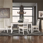 Summerville Rectangular Table 5 Piece Dining Set in Soft White Wash Finish with Wire Brushed Gray Tops by Liberty Furniture - 171-CD-5RLS