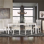 Summerville Rectangular Table 7 Piece Dining Set in Soft White Wash Finish with Wire Brushed Gray Tops by Liberty Furniture - 171-CD-7RLS