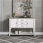 Summerville Server in Soft White Wash Finish with Wire Brushed Gray Tops by Liberty Furniture - 171-SR5638