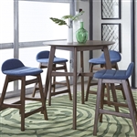 Space Savers Gathering Table 5 Piece Blue Dining Set in Satin Walnut Finish by Liberty Furniture - 198-GT3636-B