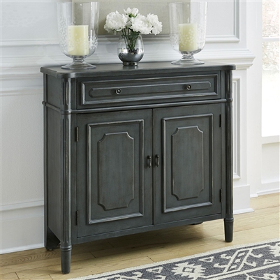 Madison Park 1 Drawer 2 Door Accent Cabinet in Gray Finish With White Rub Thru by Liberty Furniture - 2006-AC3836