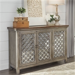 Westridge 3 Door Accent Cabinet in White Dusty Wax Finish and Wire Brushed Gray by Liberty Furniture - 2012-AC5636