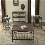 Franklin Cocktail Table in Rustic Brown Finish by Liberty Furniture - 202-OT