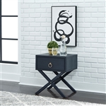 East End 1 Drawer Accent Table in Wirebrushed Denim Finish by Liberty Furniture - LIB-2030-AT1922