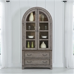 River Place Curio Cabinet in Riverstone White and Tobacco Finish by Liberty Furniture - LIB-237G-DR-CC