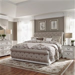 Magnolia Manor Upholstered Sleigh Bed in Antique White Finish by Liberty Furniture - 244-BR-QUSL