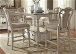 Magnolia Manor Counter Height Table 5 Piece Dining Set in Antique White Finish by Liberty Furniture - 244-DR-5GTS