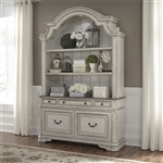 Magnolia Manor Credenza and Hutch in Antique White Finish by Liberty Furniture - 244-HO131