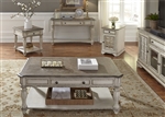 Magnolia Manor Rectangular Cocktail Table in Antique White Finish by Liberty Furniture - 244-OT1010