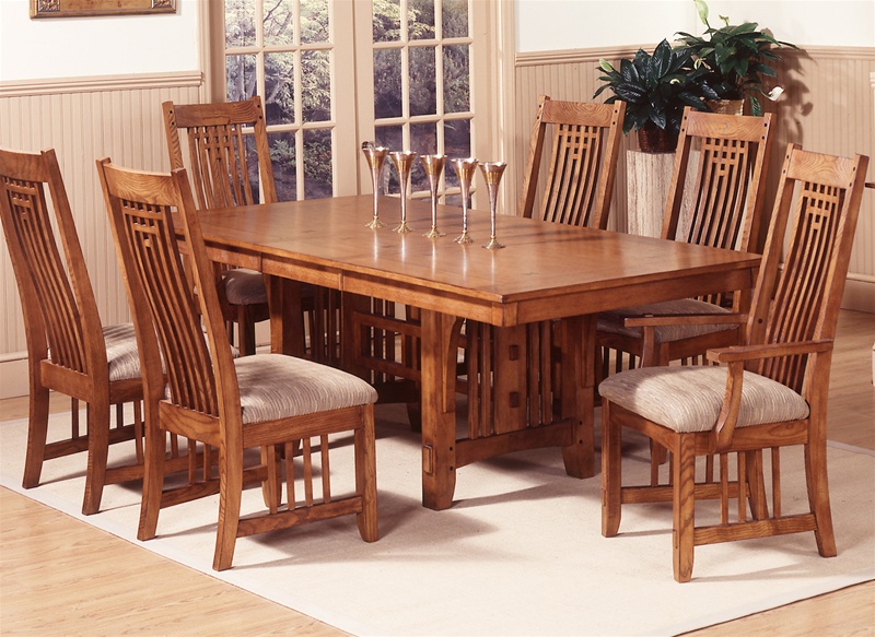 Santa Rosa Trestle Table 7 Pc Set in Mission Oak Finish by Liberty Furniture  - 25-T4284