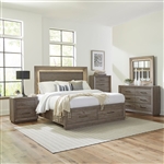 Horizons Storage Bed 6 Piece Bedroom Set in Graystone Finish by Liberty Furniture - 272-BR-QSBDMN