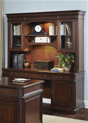 Brayton Manor Jr Executive Credenza and Hutch in Cognac Finish by Liberty Furniture - 273-HO131
