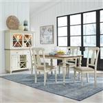 Ocean Isle 5 Piece Splat Back Side Chairs Dining Set in Bisque with Natural Pine Finish by Liberty Furniture - 303-T3872