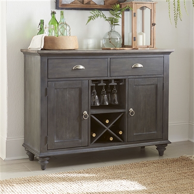 Ocean Isle Buffet in Slate with Weathered Pine Finish by Liberty Furniture - 303G-CB4866