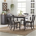 Ocean Isle 5 Piece Gathering Counter Height Table X Back Chairs Dining Set in Slate with Weathered Pine Finish by Liberty Furniture - 303G-CD-5GTS