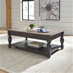 Ocean Isle Rectangular Cocktail Table in Slate and Weathered Pine Finish by Liberty Furniture - 303G-OT1010