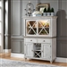 Ocean Isle Buffet and Hutch in Antique White Finish with Weathered Pine by Liberty Furniture - 303G-CD-HB