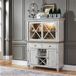 Ocean Isle Buffet and Hutch in Antique White Finish with Weathered Pine by Liberty Furniture - 303G-CD-HB