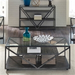 Arista Rectangular Cocktail Table in Cobblestone Brown w/ Gray Dusty Wax Hang-up Finish by Liberty Furniture - LIB-37-OT1010