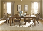 Hearthstone 7 Piece Rectangular Leg Table with Windsor Chairs in Rustic Oak Finish by Liberty Furniture - 382-DR-7RLS