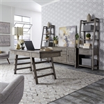 Modern Farmhouse 4 Piece Home Office Set in Dusty Charcoal Finish by Liberty Furniture - 406-HO-CDS