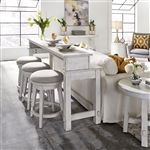 Modern Farmhouse 4 Piece Console Table Set in Flea Market White Finish by Liberty Furniture - 406W-OT-4PCS